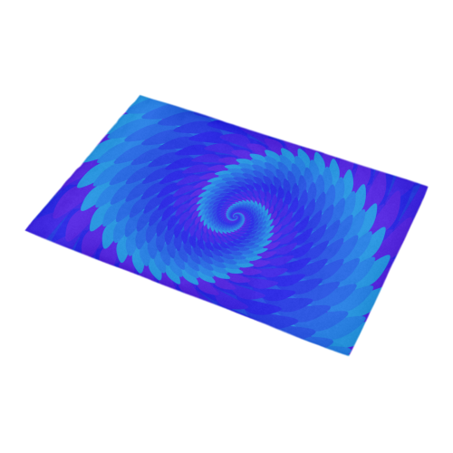 Wave spiral blue purple Bath Rug 16''x 28''