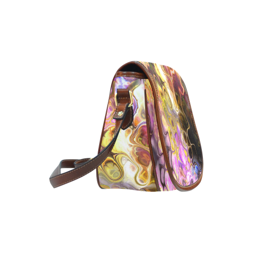 Colorful Marble Design Saddle Bag/Small (Model 1649) Full Customization