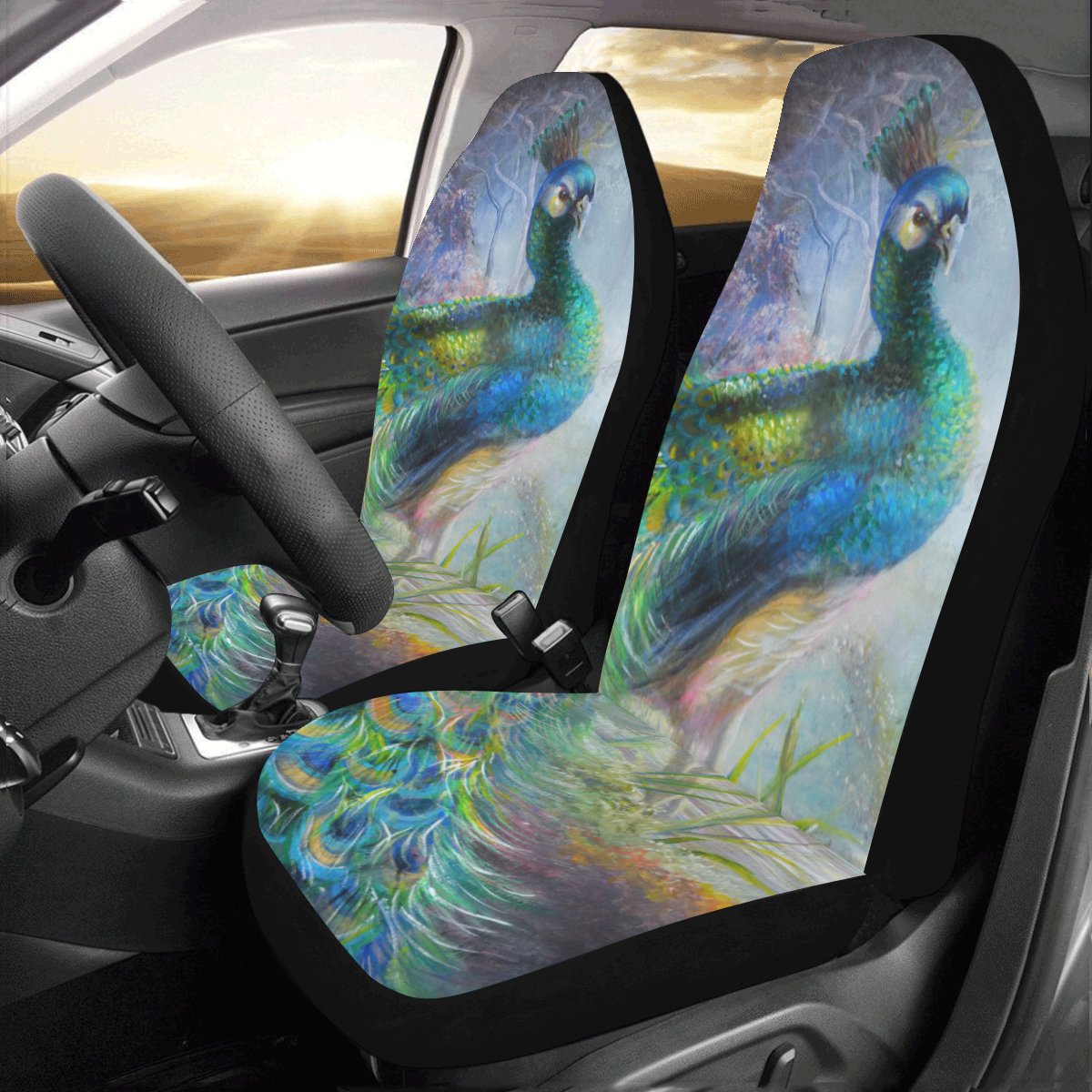 Peacock In Paradise Car Seat Covers (Set of 2)