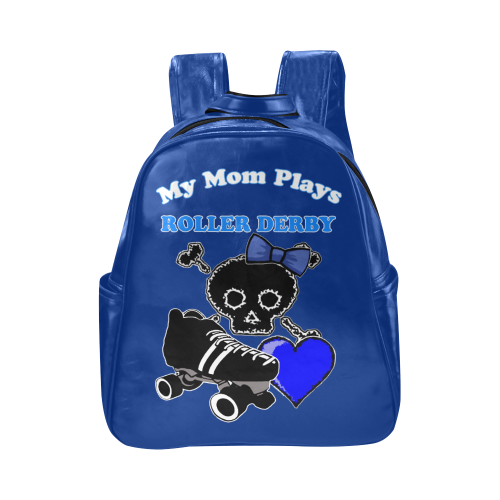 My Mom Plays Roller Derby (Girl) Multi-Pockets Backpack (Model 1636)