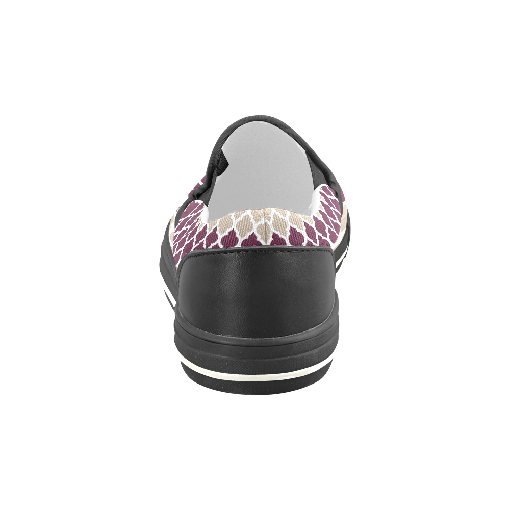 stripe lace pattern Women's Slip-on Canvas Shoes/Large Size (Model 019)