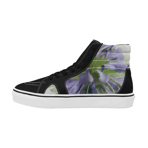 Delicate Violet Flower, Floral Watercolor Women's High Top Skateboarding Shoes (Model E001-1)