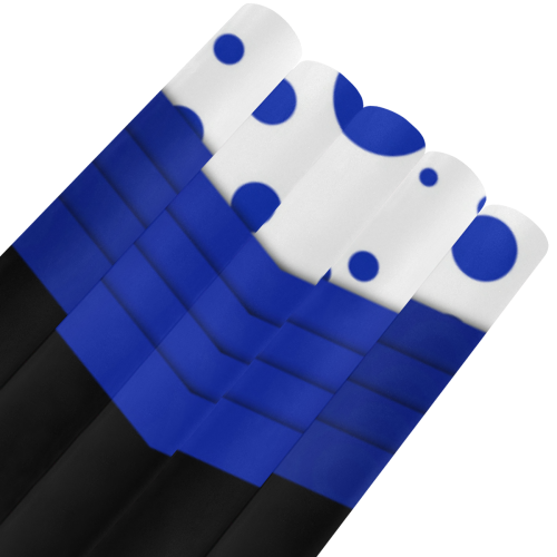 Polka Dots with Blue Sash and Black Bottom Gift Wrapping Paper 58"x 23" (5 Rolls)