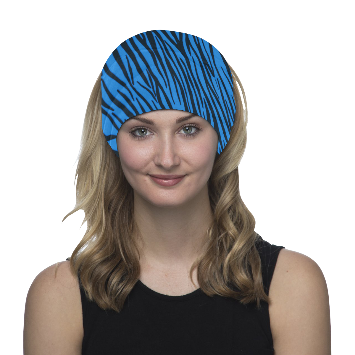 Blue Zebra Stripes Headwear Multifunctional Headwear