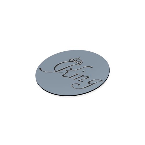 For the King / Silver Slate Round Coaster