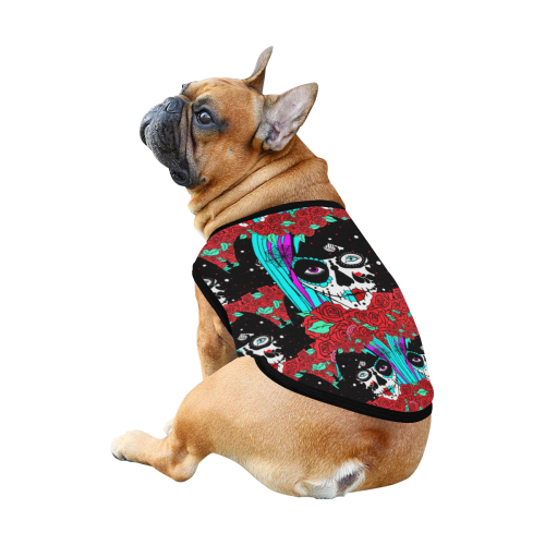 Identity crisis sugarskull- Day of the dead dog coat All Over Print Pet Tank Top