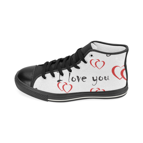 I Love You Women's Classic High Top Canvas Shoes (Model 017)