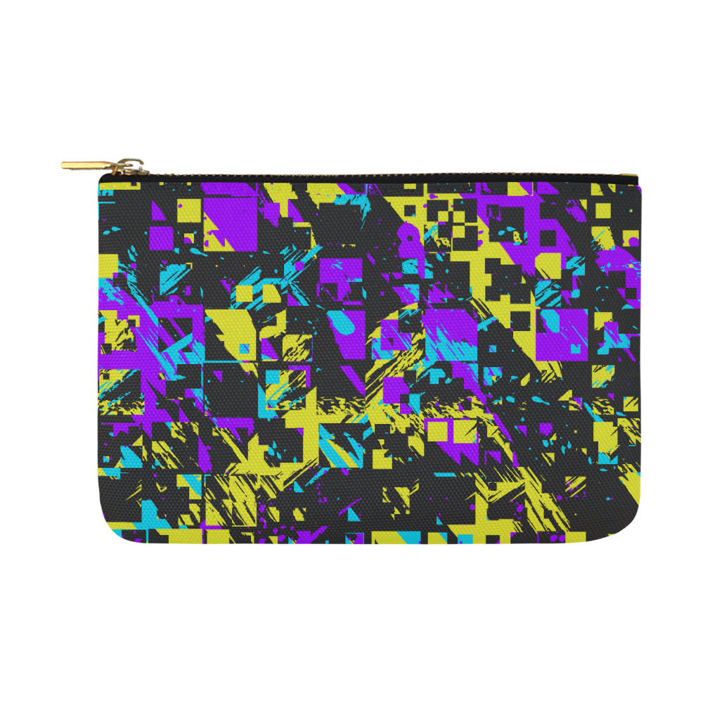 Purple yelllow squares Carry-All Pouch 12.5''x8.5''