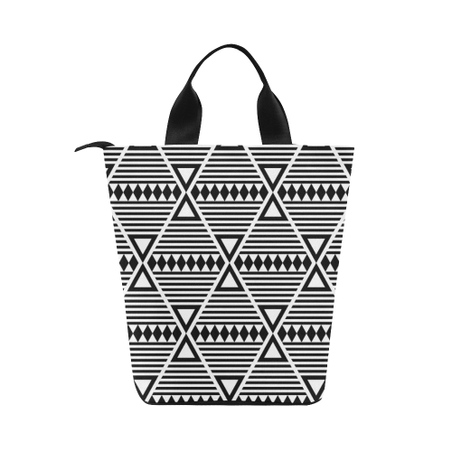 Black Aztec Tribal Nylon Lunch Tote Bag (Model 1670)