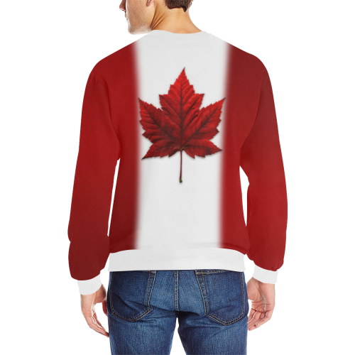 Canada Flag Sweatshirts Men's Rib Cuff Crew Neck Sweatshirt (Model H34)