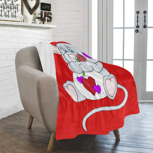 Valentine Mouse Red Ultra-Soft Micro Fleece Blanket 40"x50"