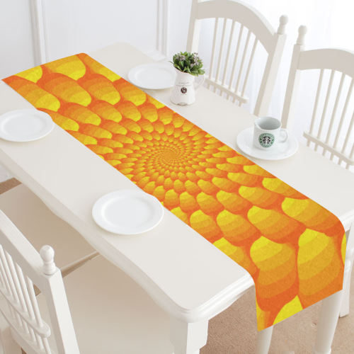 Orange spiral Table Runner 14x72 inch