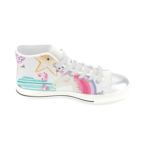 Unicorn Dream High Top Canvas Shoes for Kid (Model 017)