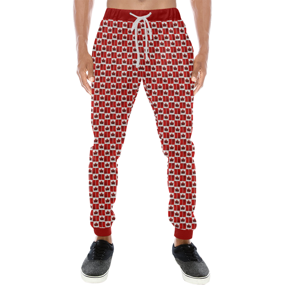 Canada Flag Sweatpants Plus Size Pants Men's All Over Print Sweatpants/Large Size (Model L11)