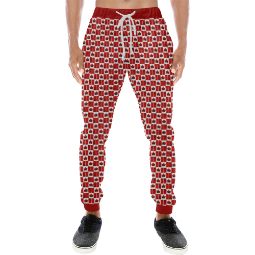 Canada Flag Sweatpants Plus Size Pants Men's All Over Print Sweatpants/Large Size (Model L11)