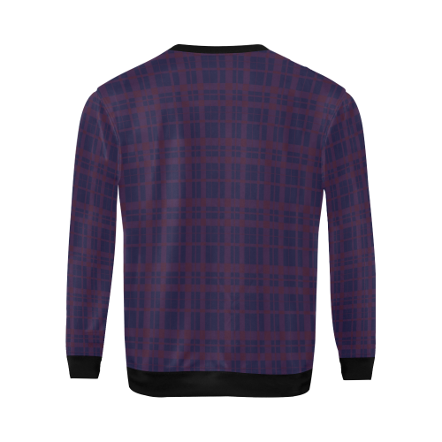 Purple Plaid Rock Style All Over Print Crewneck Sweatshirt for Men (Model H18)