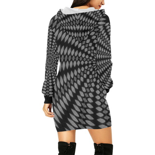 OYSTUHZ All Over Print Hoodie Mini Dress (Model H27)