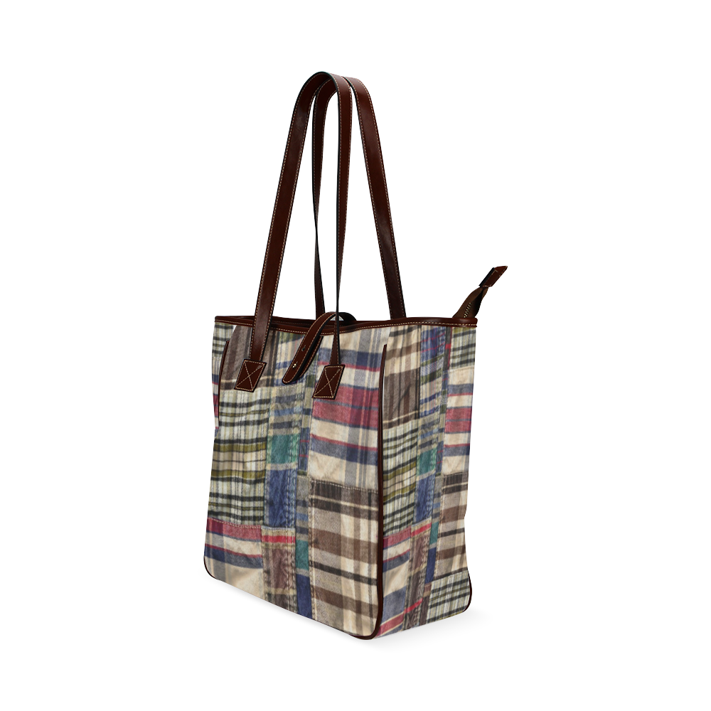 patchwork wrinkle plaid tartan Classic Tote Bag (Model 1644)