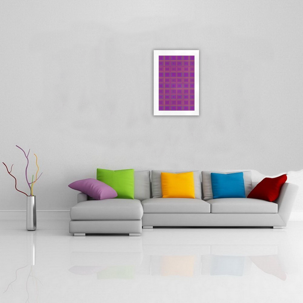 Purple gold multicolored multiple squares Art Print 16‘’x23‘’