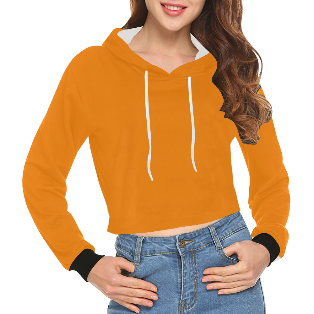color UT orange All Over Print Crop Hoodie for Women (Model H22)