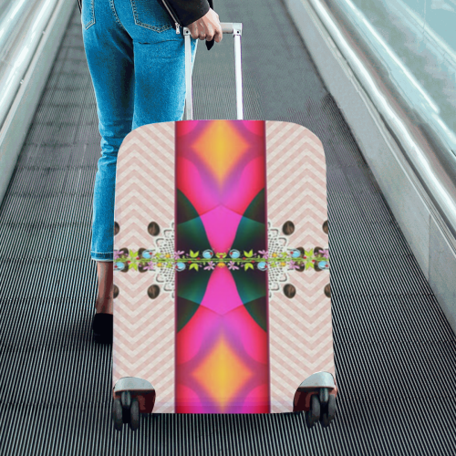 wraped suitcase- luggage with pattern-annabellerockz Luggage Cover/Large 26"-28"