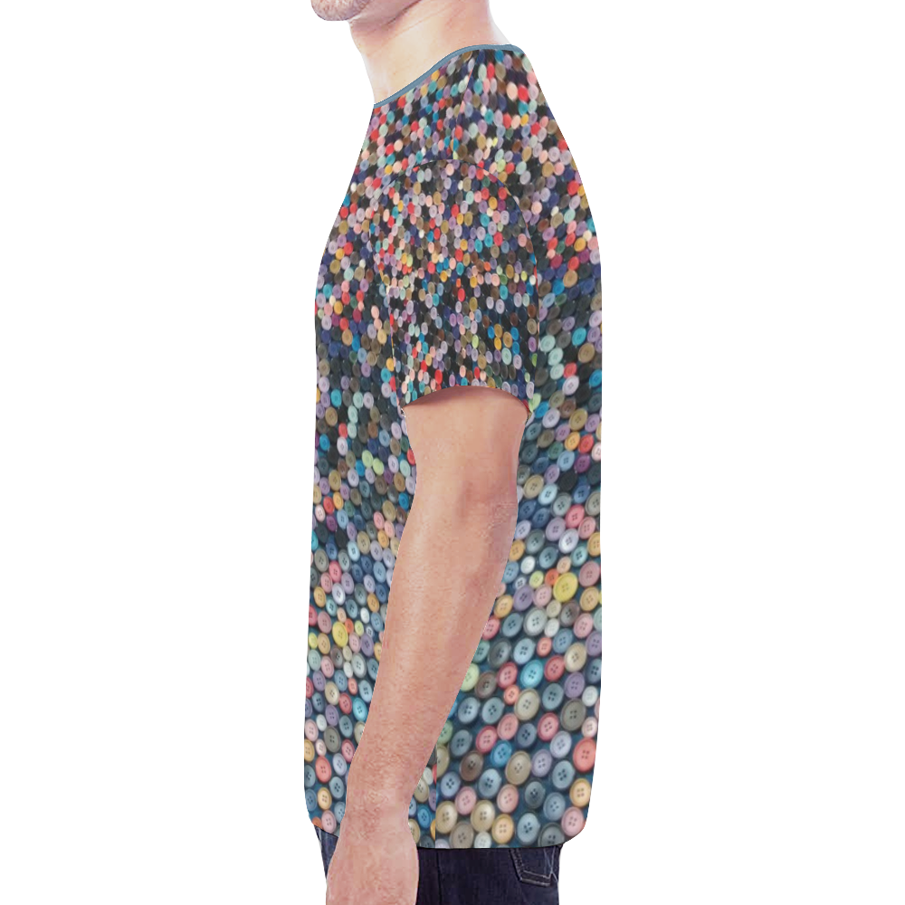 buttons New All Over Print T-shirt for Men (Model T45)