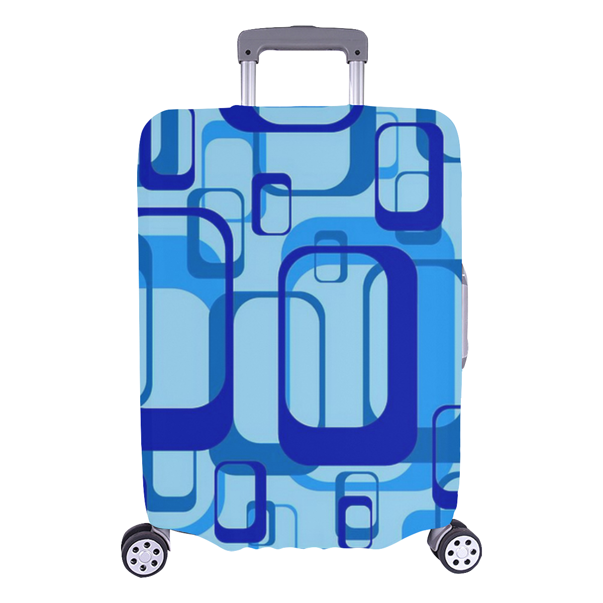 retro pattern 1971 blue Luggage Cover/Large 26"-28"