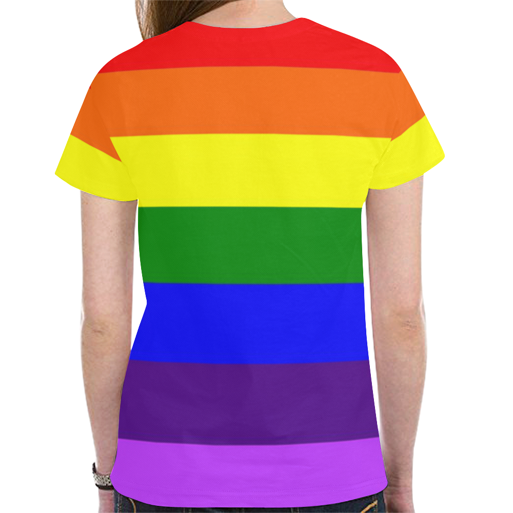 Rainbow Flag (Gay Pride - LGBTQIA+) New All Over Print T-shirt for Women (Model T45)