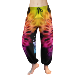 Magic Flower Flames Fractal - Psychedelic Colors Women's All Over Print Harem Pants (Model L18)