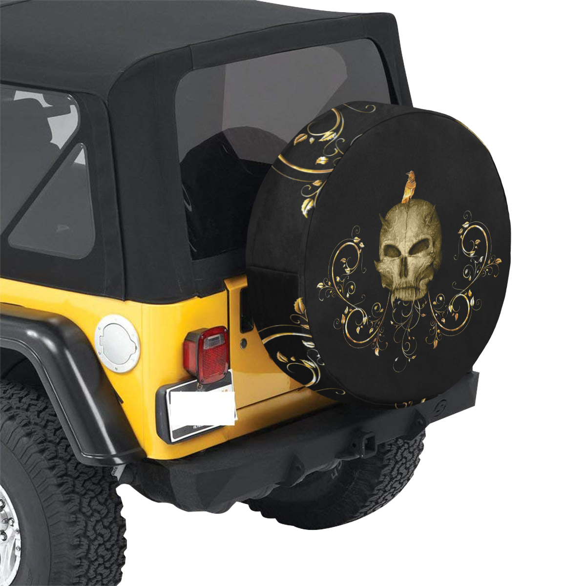 The golden skull 32 Inch Spare Tire Cover