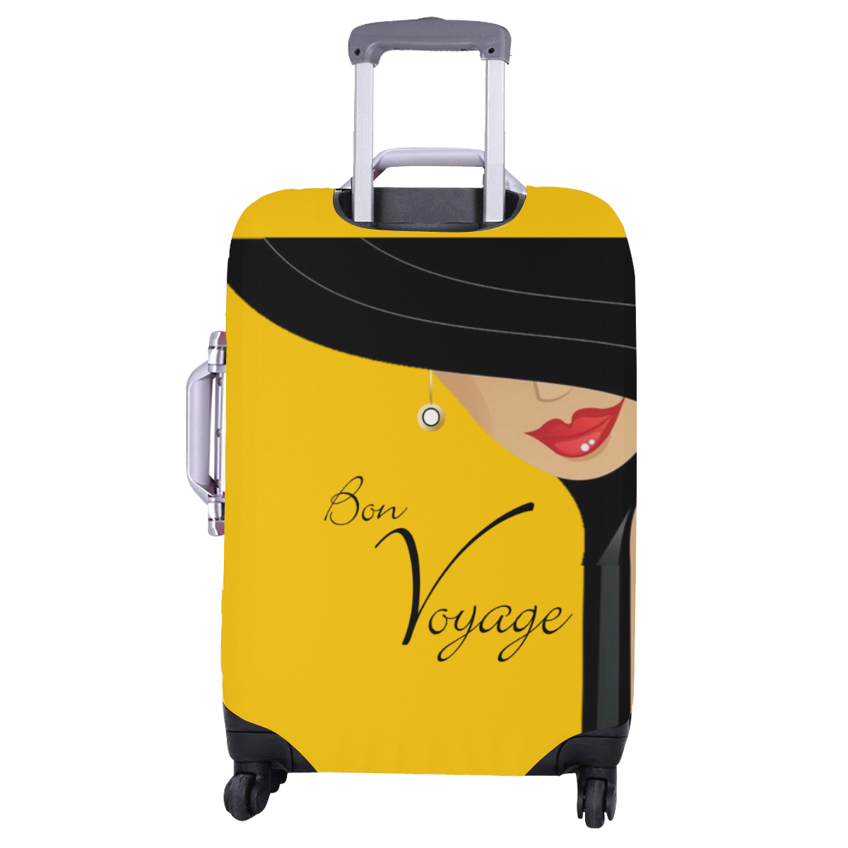 Bon Voyage Woman Luggage Cover Yellow Luggage Cover/Large 26"-28"