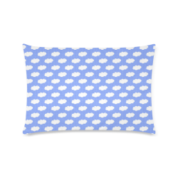 Clouds and Polka Dots on Blue Custom Zippered Pillow Case 16"x24"(Twin Sides)