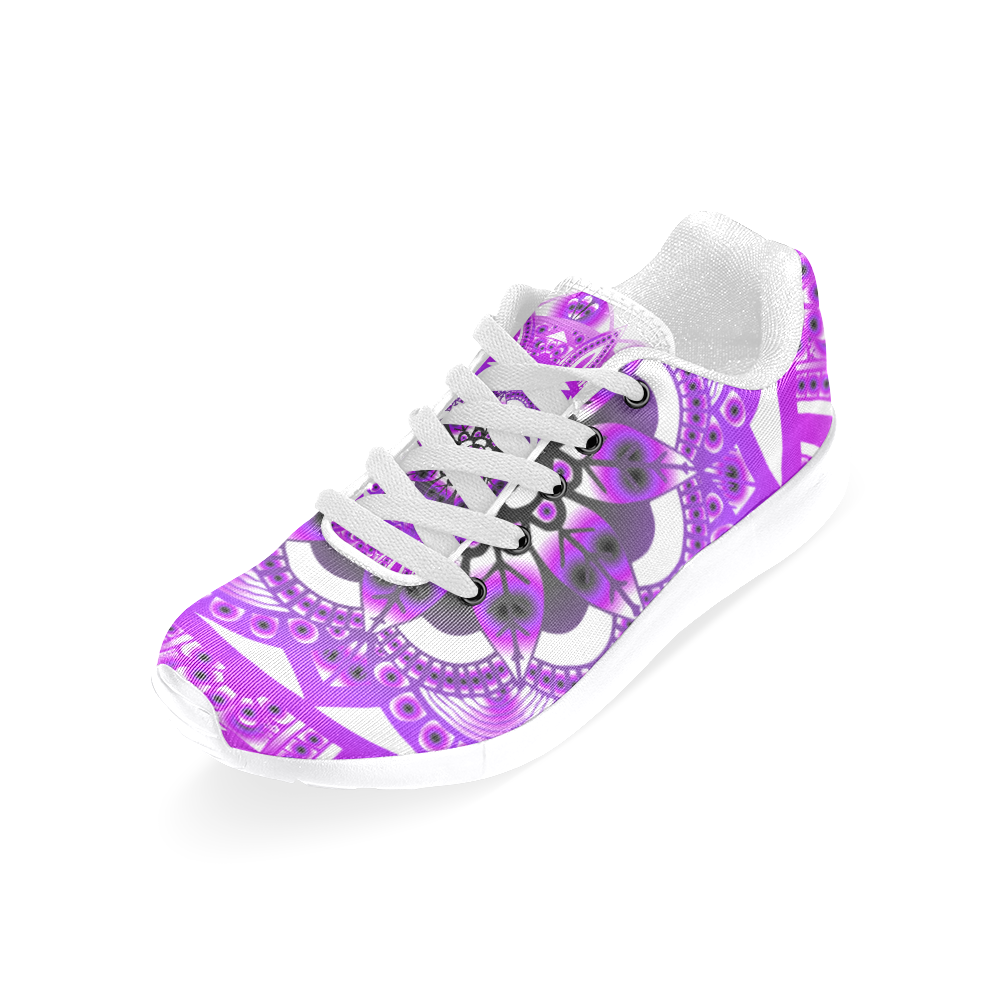 mandala purple gradient womens runners Women's Running Shoes/Large Size (Model 020)