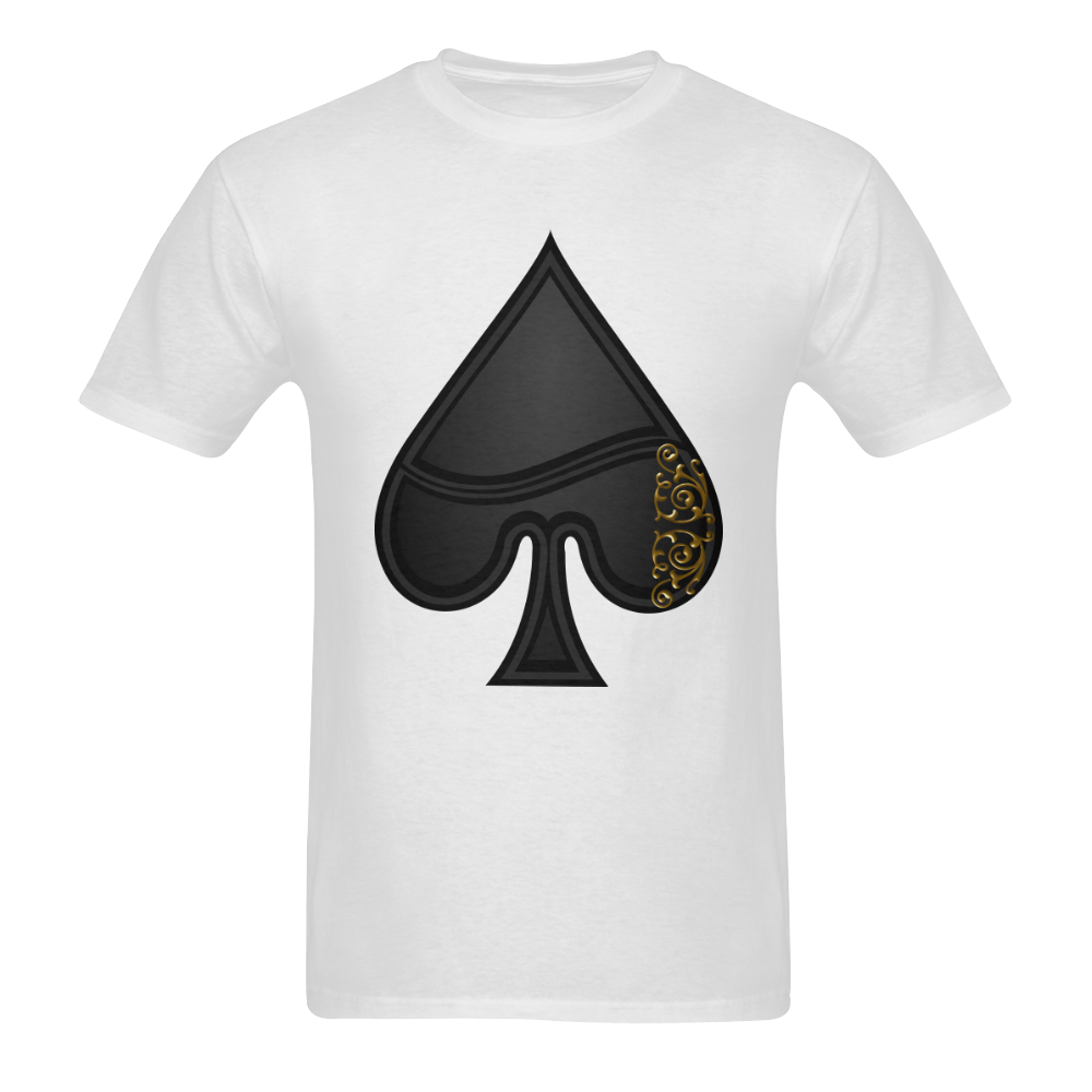 Spade Las Vegas Symbol Playing Card Shape Men's T-shirt in USA Size (Front Printing Only) (Model T02)