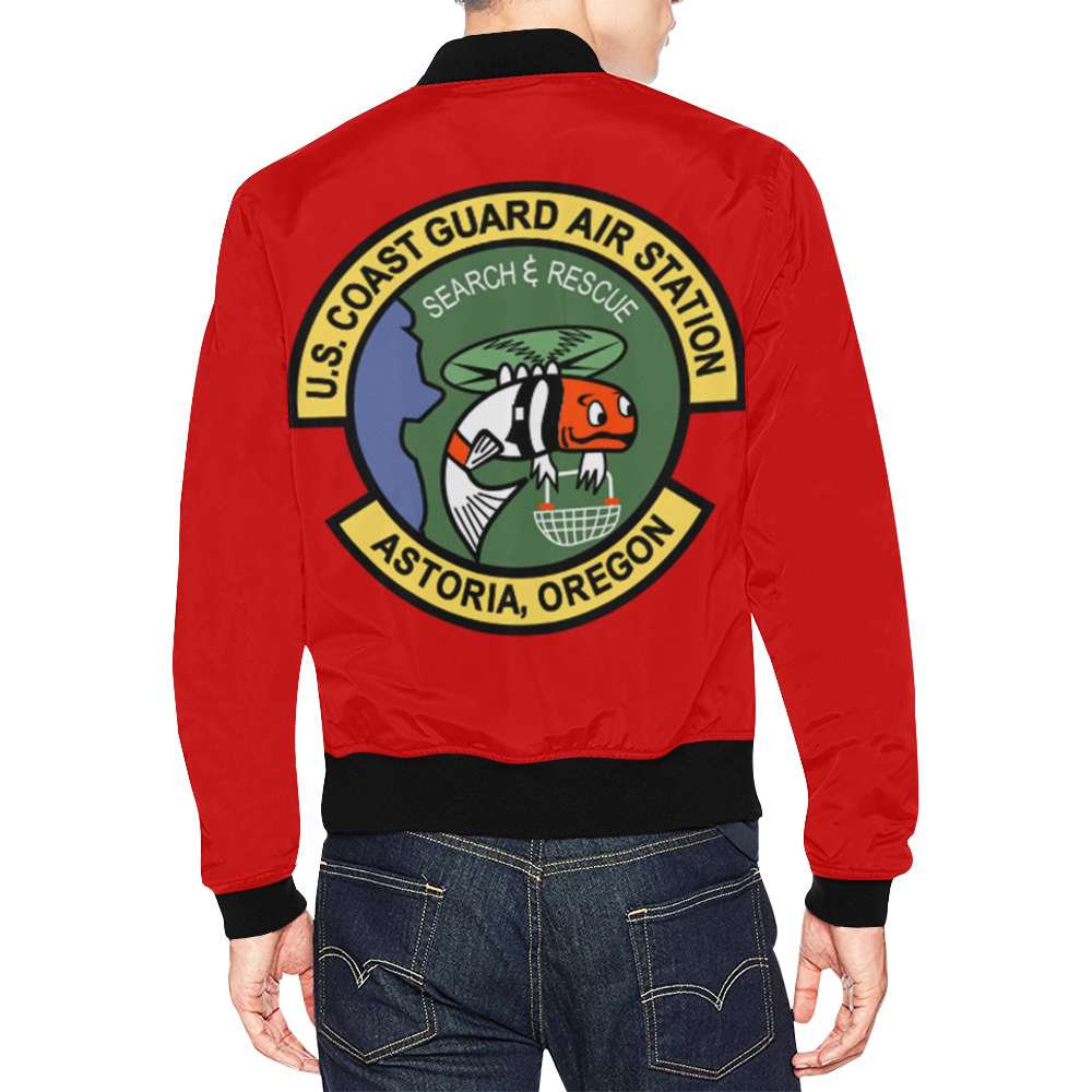 Coast Guard Air Station Astoria Aviation All Over Print Bomber Jacket for Men (Model H19)