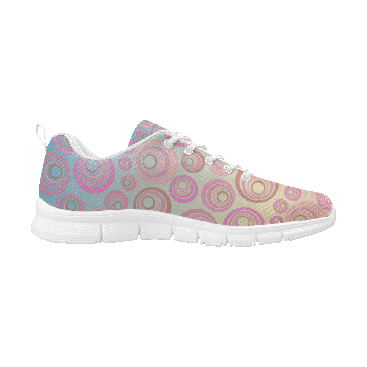 Retro Psychedelic Pink and Blue Women's Breathable Running Shoes (Model 055)