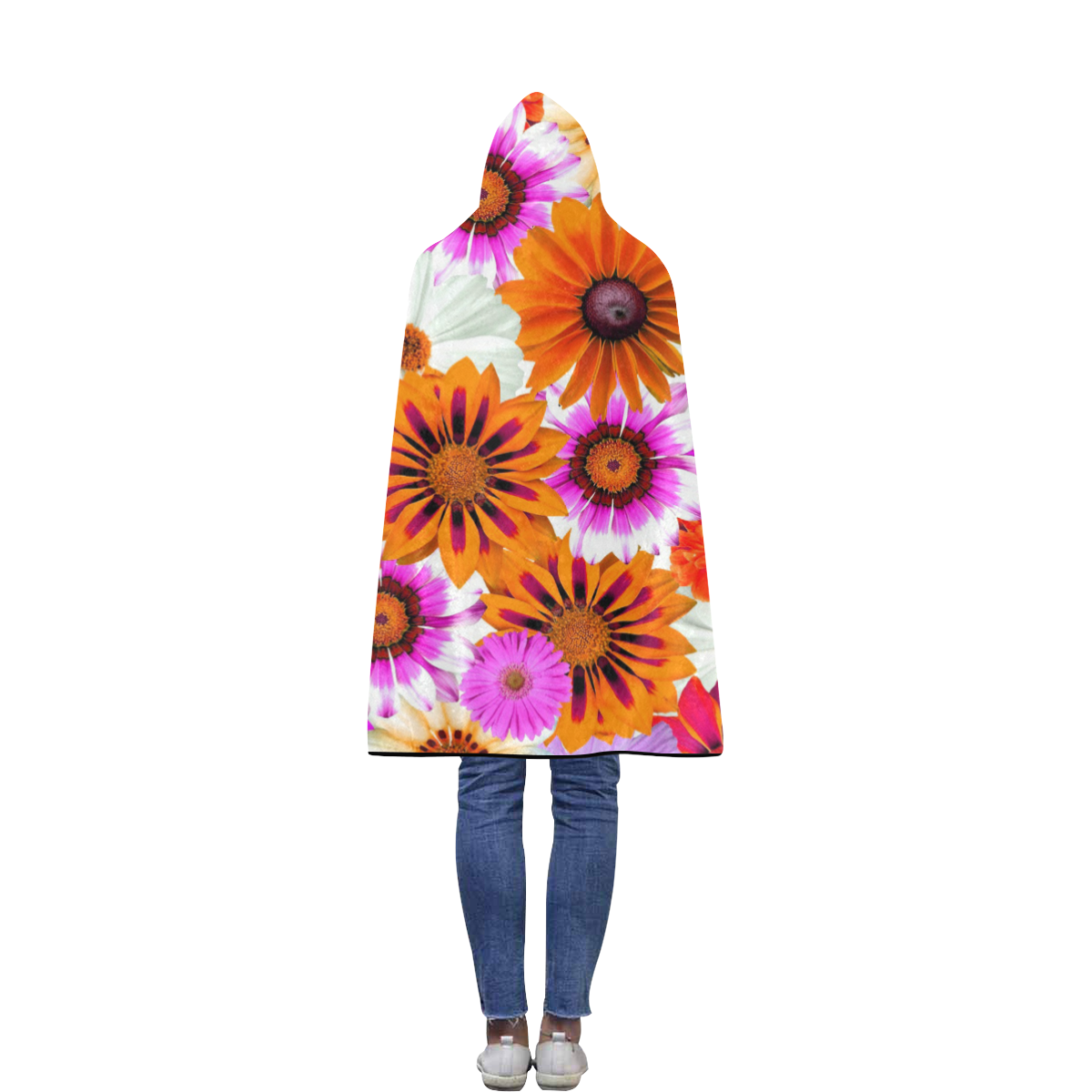 Spring Time Flowers 2 Flannel Hooded Blanket 40''x50''