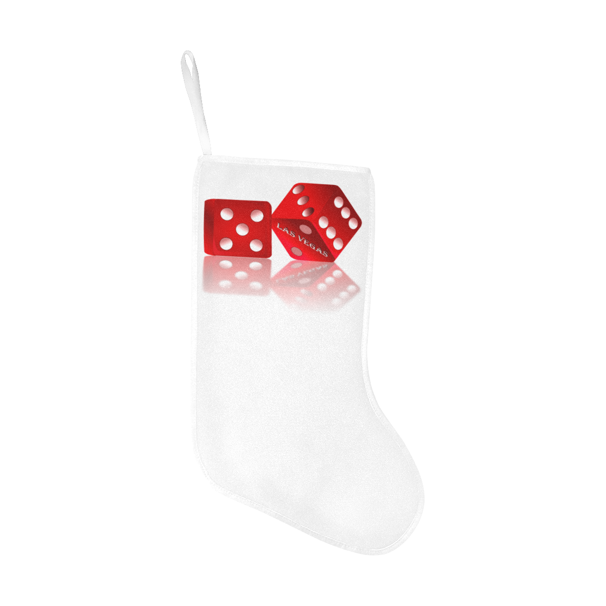 Las Vegas Craps Dice Christmas Stocking (Without Folded Top)