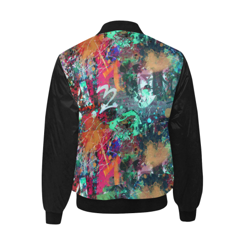 Graffiti Wall and Paint Splatter (Vest Style) All Over Print Quilted Bomber Jacket for Men (Model H33)