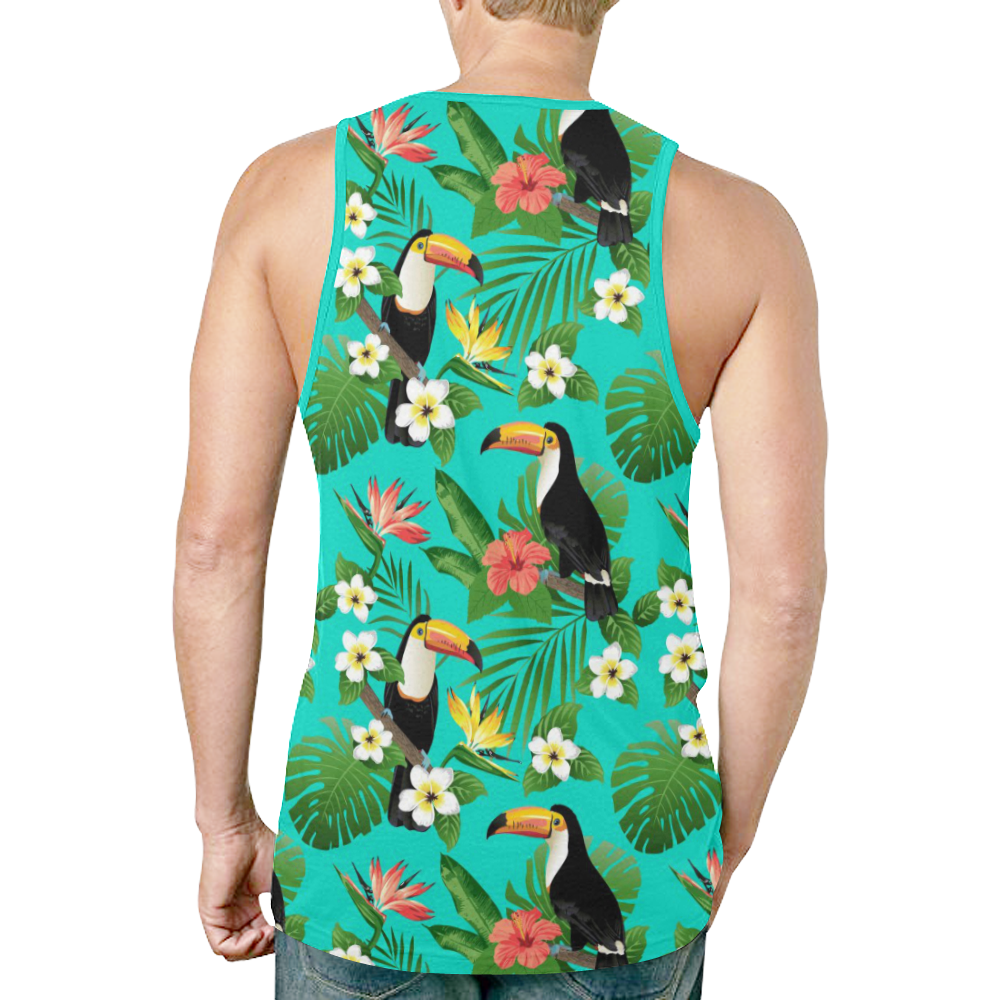 Tropical Summer Toucan Pattern New All Over Print Tank Top for Men (Model T46)