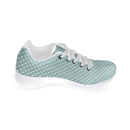 Silver blue polka dots Women’s Running Shoes (Model 020)