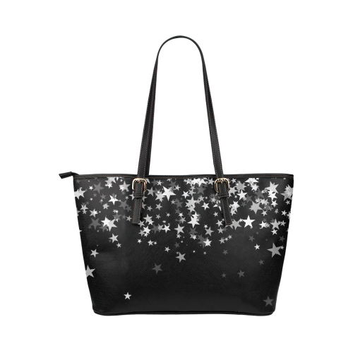 bolso de mano  noche estrellada Leather Tote Bag/Small (Model 1651)