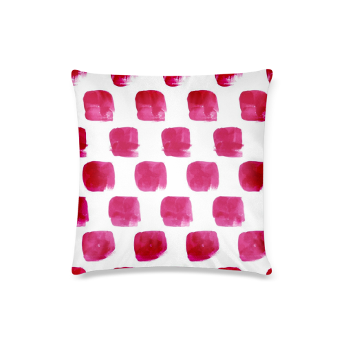 Hot Pink Dots Custom Pillow Case 16"x16"  (One Side Printing) No Zipper