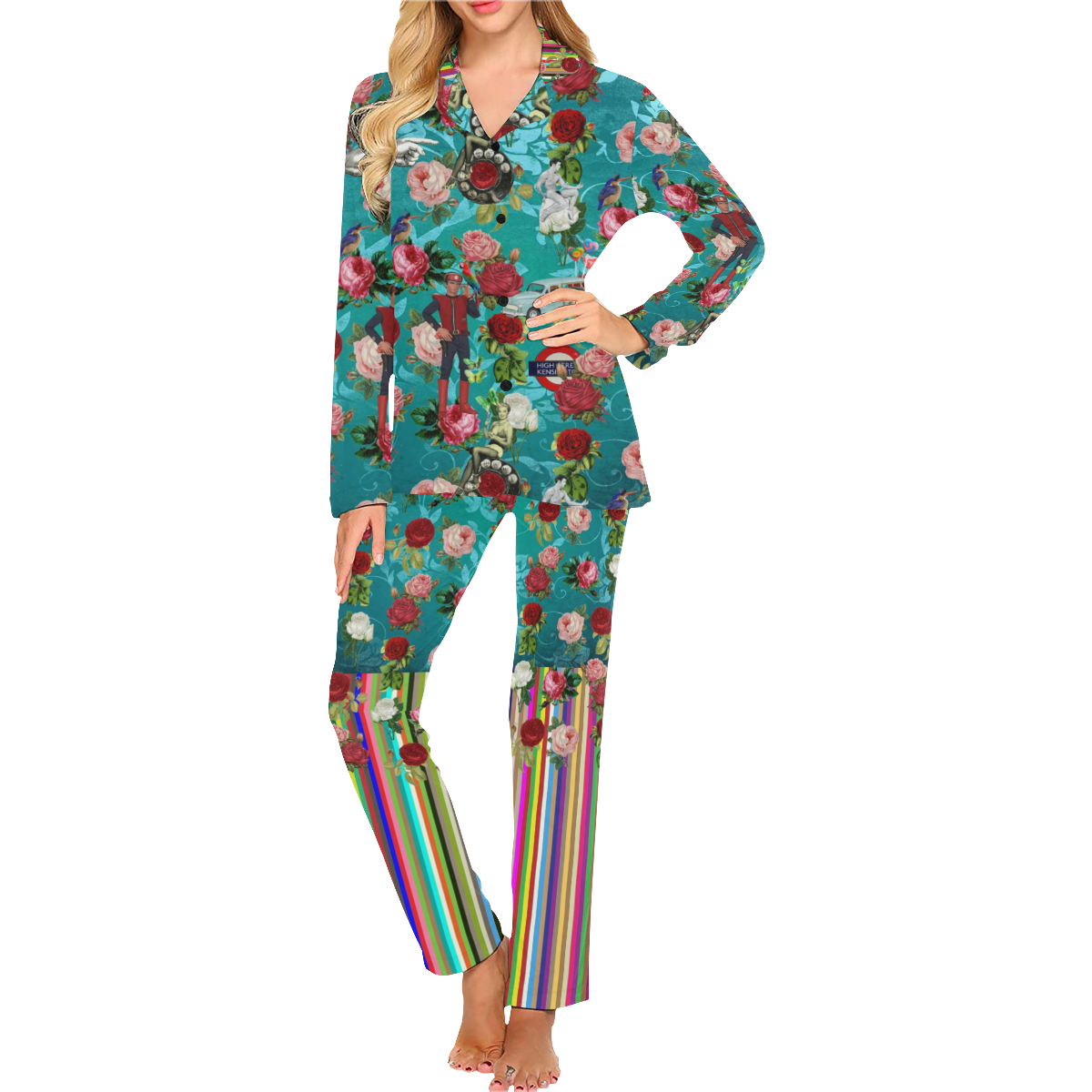 Hello Again Boys Women's Long Pajama Set