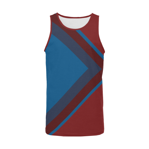 Classic Blue Layers on Burgundy Red Men's All Over Print Tank Top (Model T57)