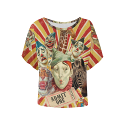 Funny Circus Clowns Women's Batwing-Sleeved Blouse T shirt (Model T44)