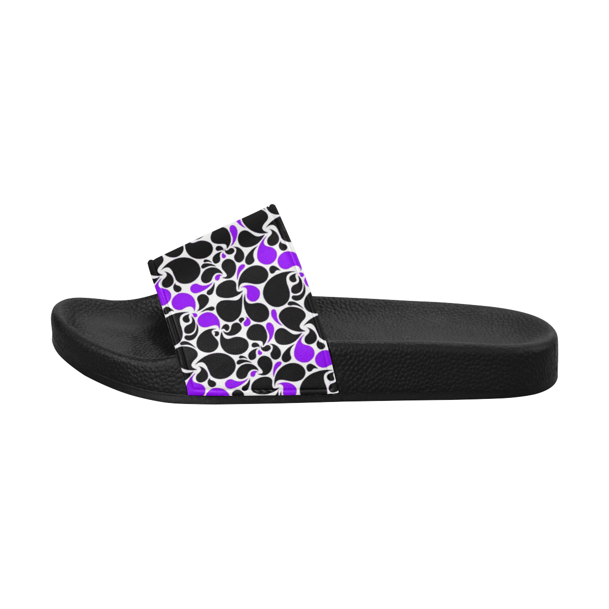 purple black paisley Women's Slide Sandals (Model 057)