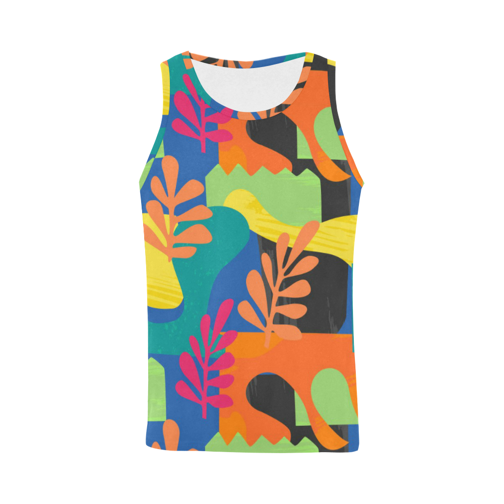 Abstract Nature Pattern All Over Print Tank Top for Men (Model T43)