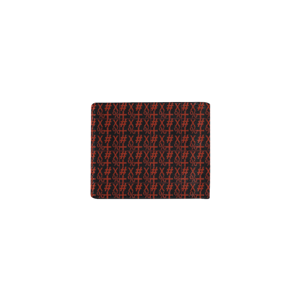 NUMBERS Collection Symbols Red Mini Bifold Wallet (Model 1674)