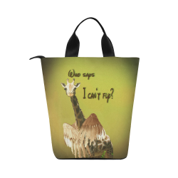 The flying giraffe Nylon Lunch Tote Bag (Model 1670)